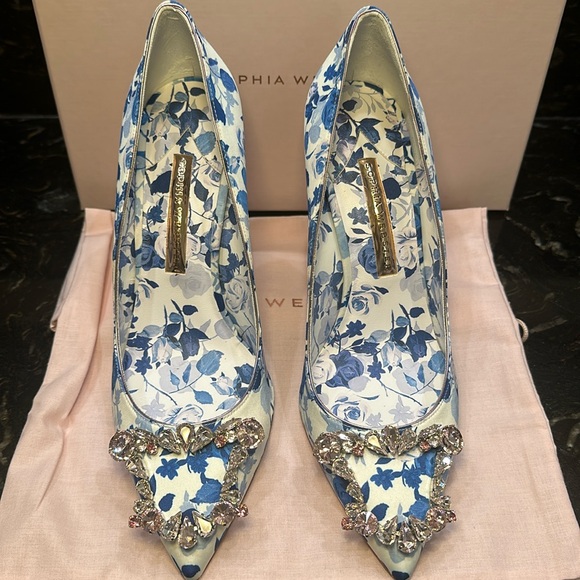 SOPHIA WEBSTER Margaux Pump 100mm in Royal Bloom size 39.5 - Picture 3 of 7